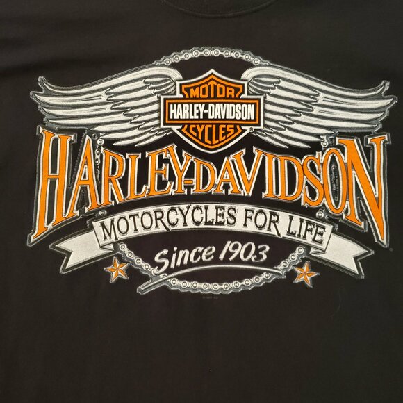 Harley Davidson black men's T shirt from Bossier City, LA, size XL, 100% cotton. - Picture 7 of 9